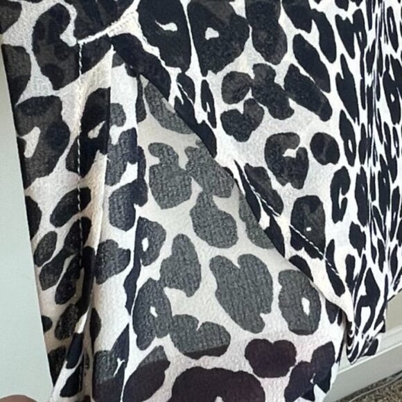 Moda international Sheer leopard long sleeve button down collared blouse - Picture 7 of 7